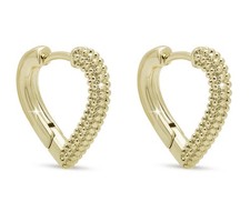 Gold Heart Hoop Earrings  14K Gold Plated Waterproof Everyday Jewelry