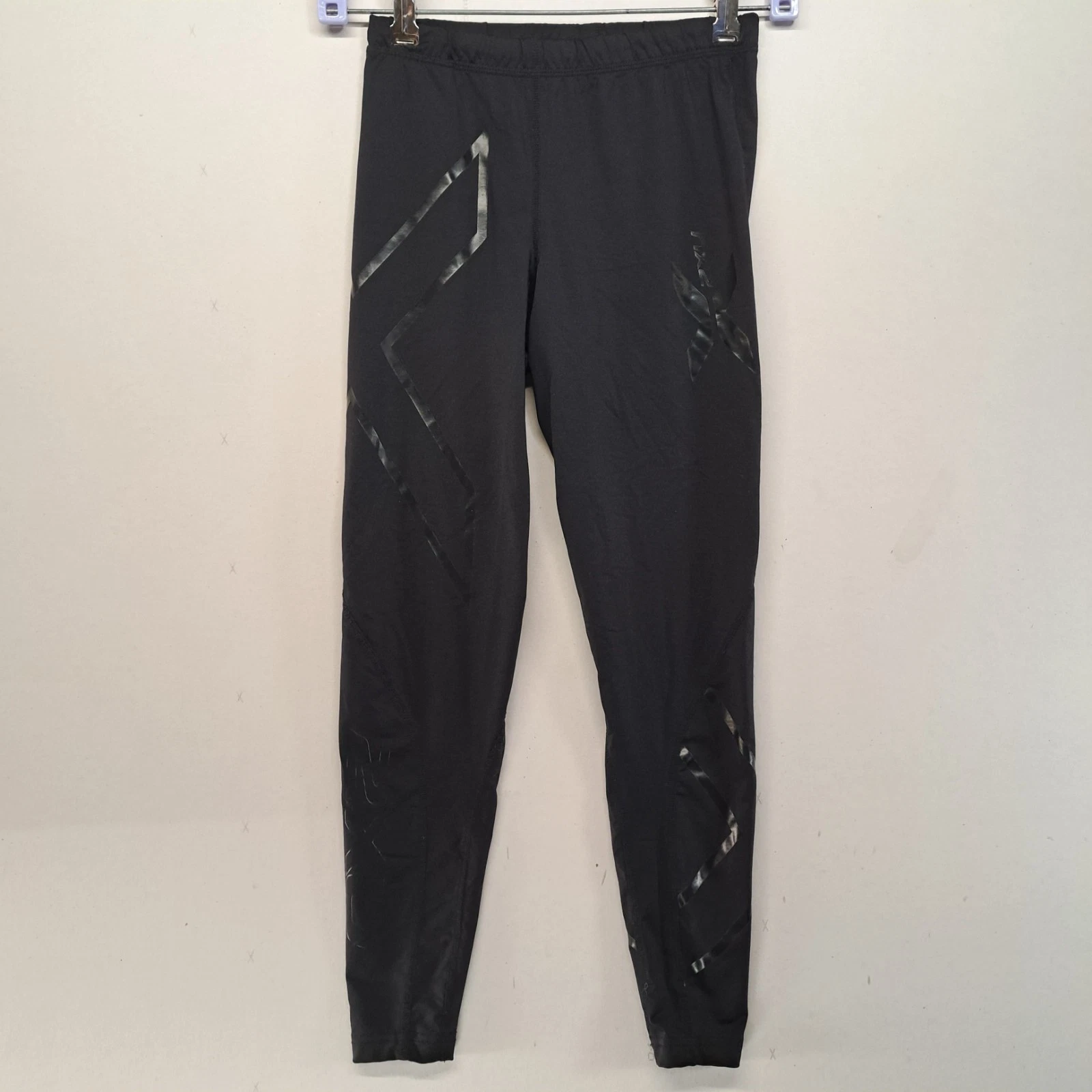 2XU Womens Compression Leggings Black Reflective Running Training Pants Size S