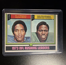 Topps 1974 Rushing Leaders #328 O.J. Simpson John Brockington Bills