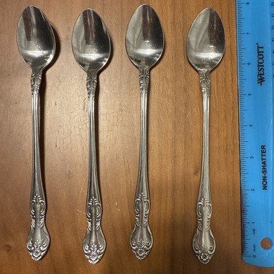 4 Vintage Stainless Ice Tea Spoons Easterling Valhalla Japan
