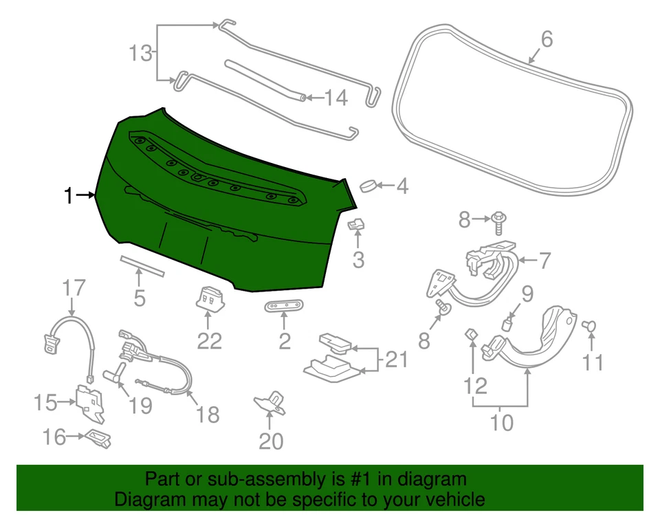 Genuine GM Trunk Lid 23207927 — 第 3/3 张图片