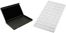 Black Display Case Box Necklace Bracelet w/ White 36 Compartment Display Tray