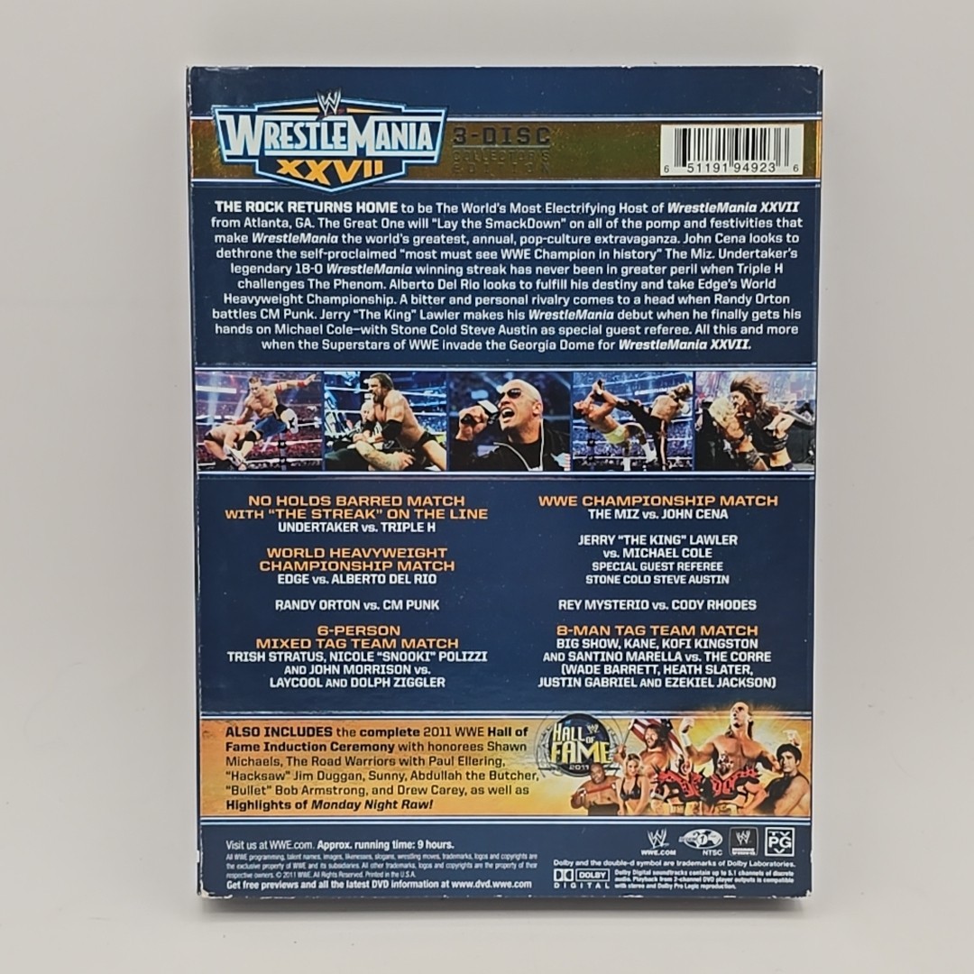WWE Wrestlemania XXVII 27 DVD 2011 3-Disc Edition tested | eBay