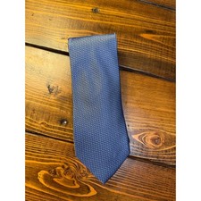 Michael Kors Blue Textured Silk Blend Tie Preppy Academia Formal Designer