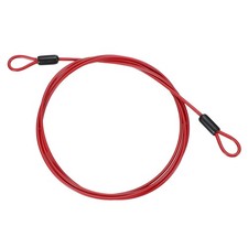1/8" Dia 6.6ft (79") Vinyl Coated Stainless Steel Cable with Loops, Red