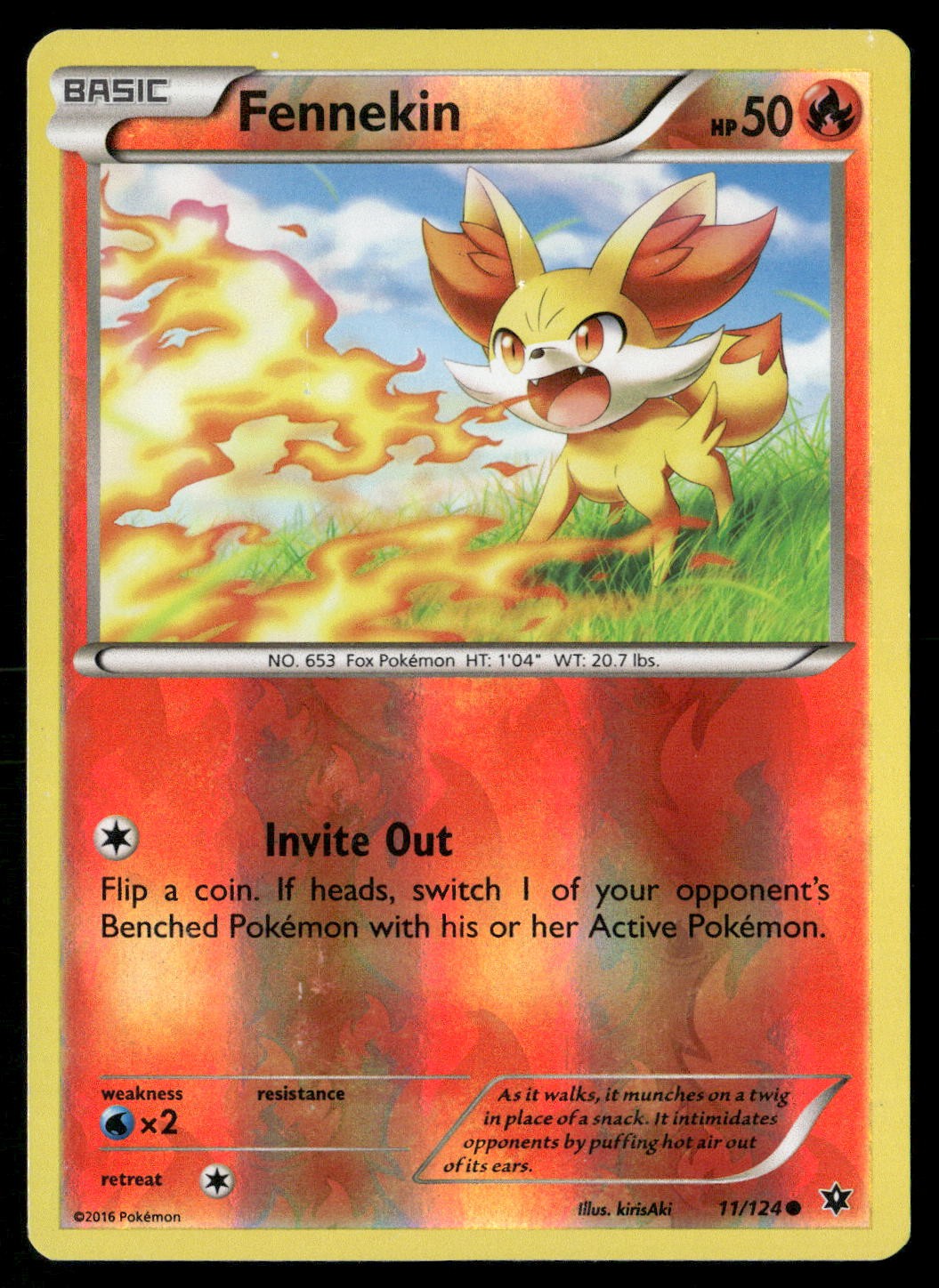 Braixen 12/124 Uncommon Fates Collide Pokemon Reverse Holo Moderately Played