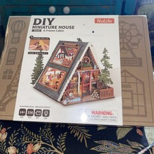 Rolife A-Frame Cabin DG181 DIY Miniature House Kit Wooden for Xmas Gift - NEW