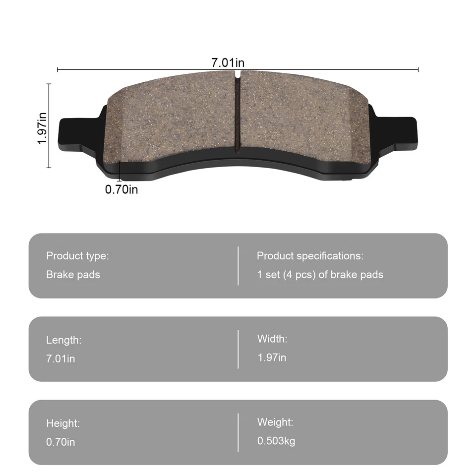 Pastilla de freno delantera de cerámica para Enclave Colorado Traverse Acadia Canyon Envoy frenos Foto 3 de 4