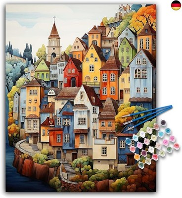 Offito Art Malen nach Zahlen Erwachsene - Landschaft Acryl Paint by Numbers
