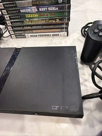 Sony PS2 Slim SCPH-70012 Console Bundle w/ 2 OEM Controllers, 7 Games & GTA