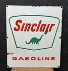 Vtg 1960s Sinclair Gasoline Porcelain Gas Pump Sign Pump Plate Dino 13.5” X 12”