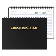 Checkbook Register, Check Registers for Personal Medium 8.4" x 6.1" , Black