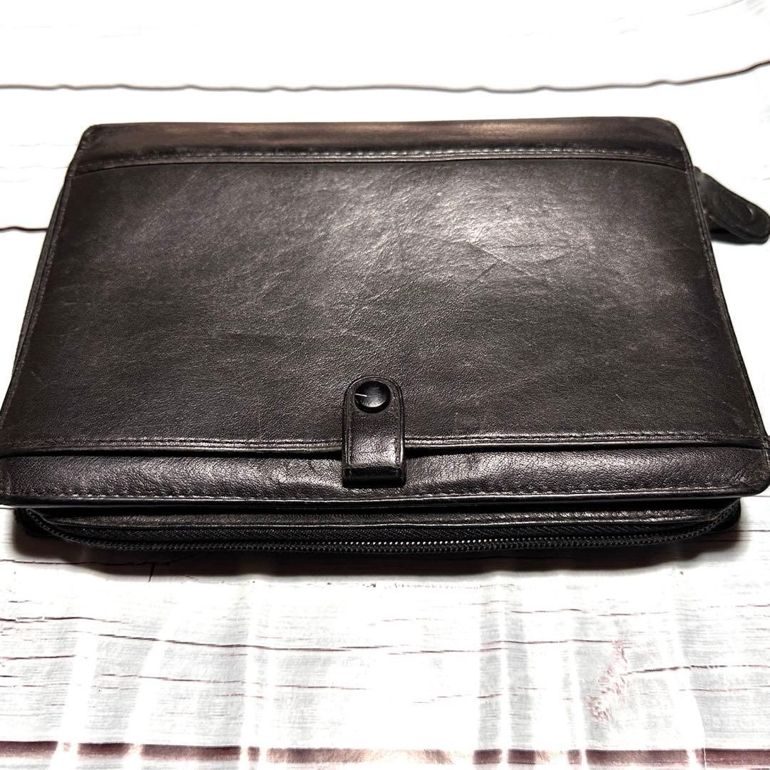 Filofax Durham Personal Size Black Full Zip Leather Organizer