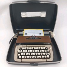Smith-Corona Galaxie 12 Portable Typewriter. Works!**Missing Panel, Lock Damaged thumbnail