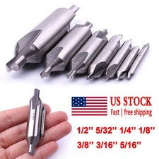 7x HSS Center Drill Bits Imperial HSS Center Drill Bits 60 Combined Countersink