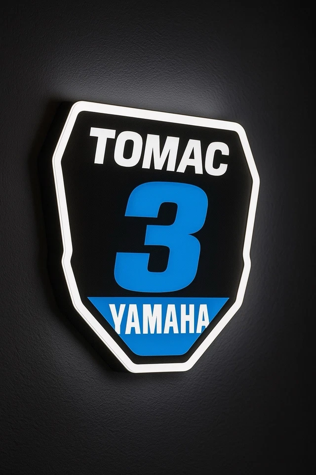 Eli Tomac #3 Yamaha LED Wall Sign – Custom Motocross Number Plate Light