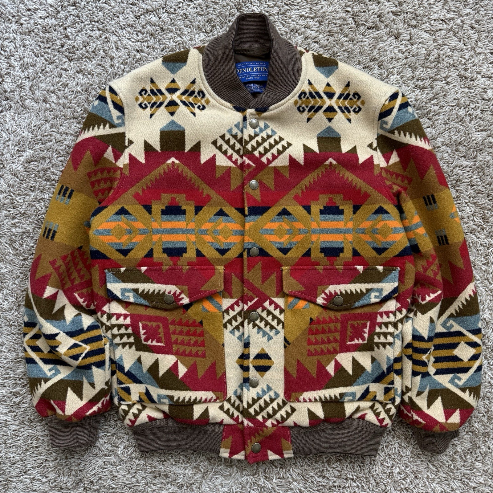 Pendleton Aztec High Grade Western Wool Bomber Ja… - image 1