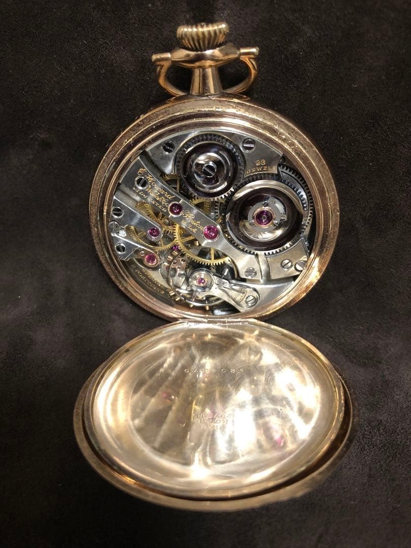 Howard Series 0 Hunter Pocket Watch Rare 16L 23J Gold Lettered Mov Used