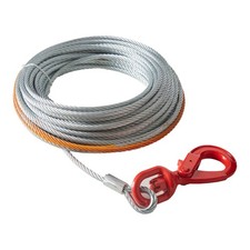 Galvanized Steel Winch Cable 38x75ft 15200lbs With Swivel Hook Galvanized Steel Winch Cable 38x75ft 15200lbs With Swivel Hook