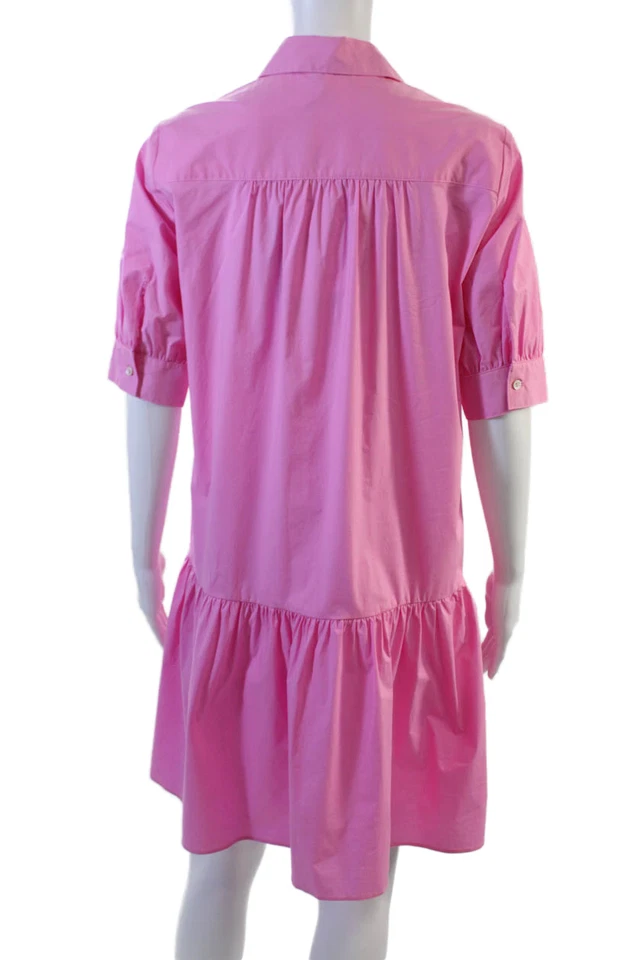 Vestido camisero para mujer Marella rosa manga 3/4 cuello media pantorrilla mezcla de algodón talla 4 Foto 3 de 4