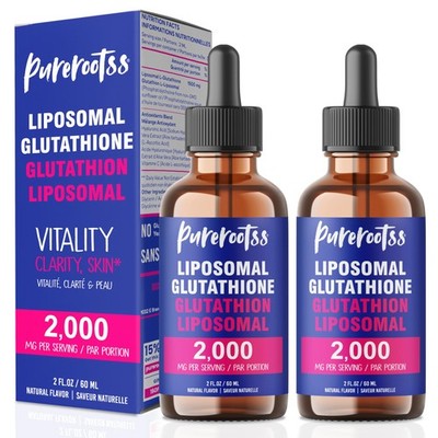 Liposomal Glutathione Liquid Supplement (Pack of 2), 98% Absorption, with Vit...