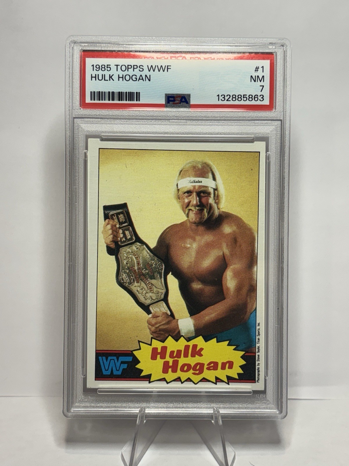 1985 Topps WWF WWE HULK HOGAN #1 PSA 7 NM