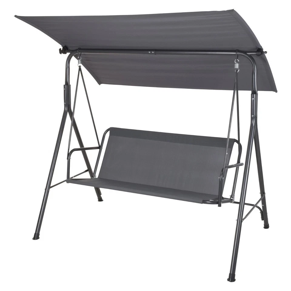 Silla Hamaca Columpio Jardín con Toldo Tumbona Exterior Banco para Patio o Césped Foto 3 de 4