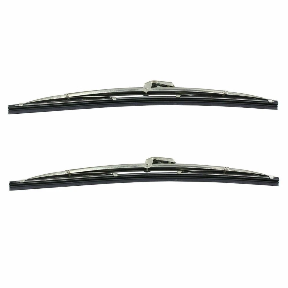 12" Polished Stainless Steel Front Windshield Wiper Blades 1 Pair - Imagem 2 de 4