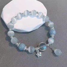 5/3/1Pcs Grey Women's Cat's Eye Stone Moonlight Stone Five Point Star Bracelet