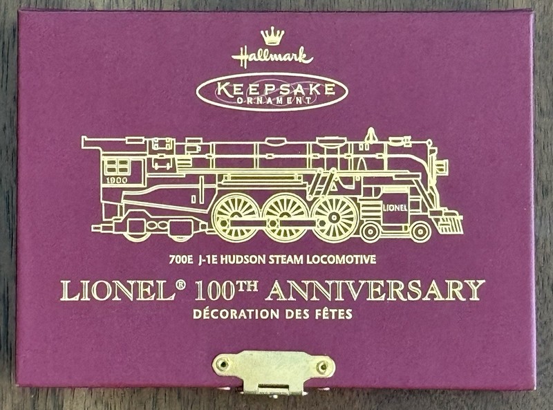 Hallmark / Lionel 100th Anniversary 700E J-1E Hudson Steam Locomotive Ornament