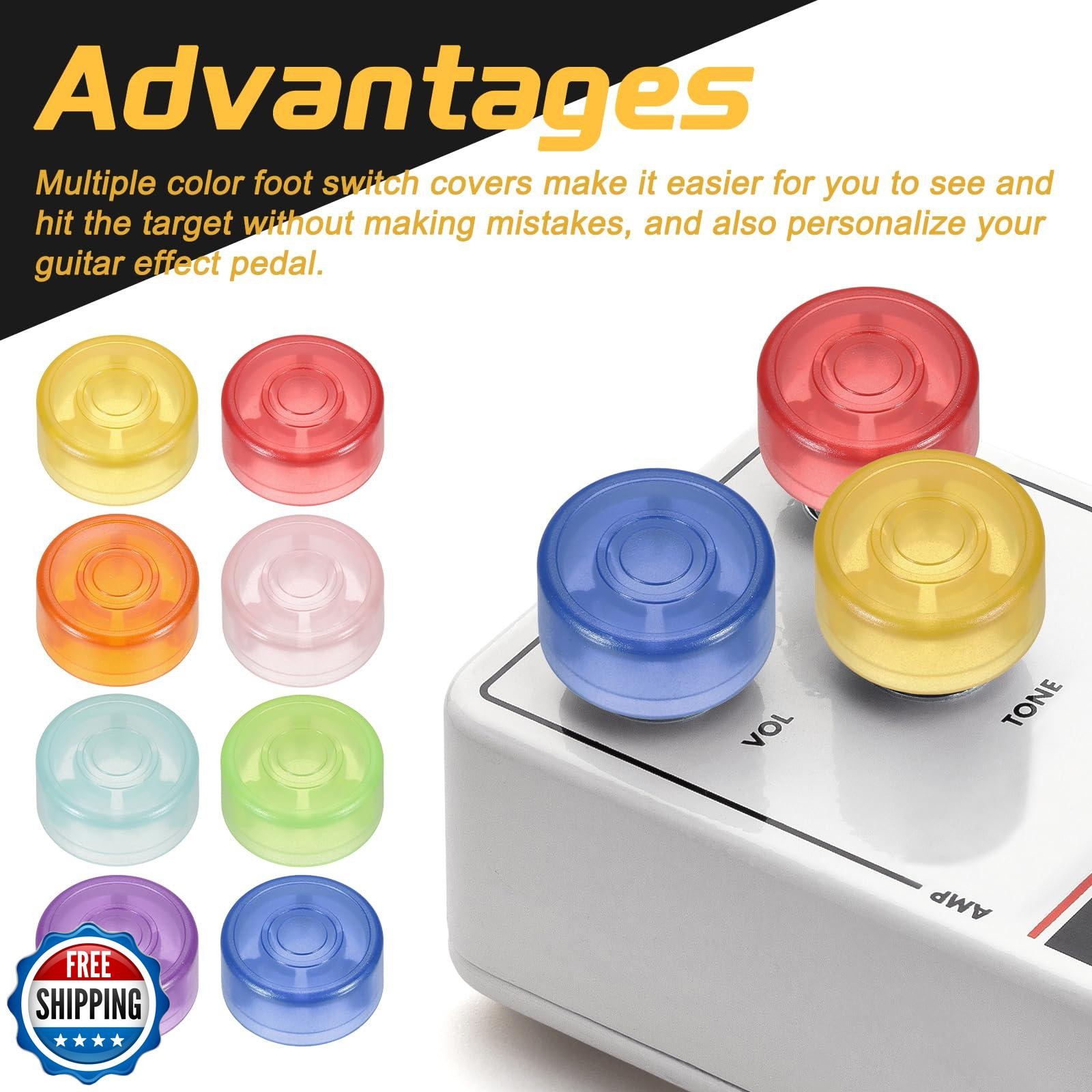 MECCANIXITY 20 Pcs Footswitch Toppers Guitar Pedal Button Caps Pl