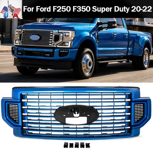 For 20-22 Ford F250 F350 F350 F450 Velocity Blue Front Bumper Upper Grille Grill