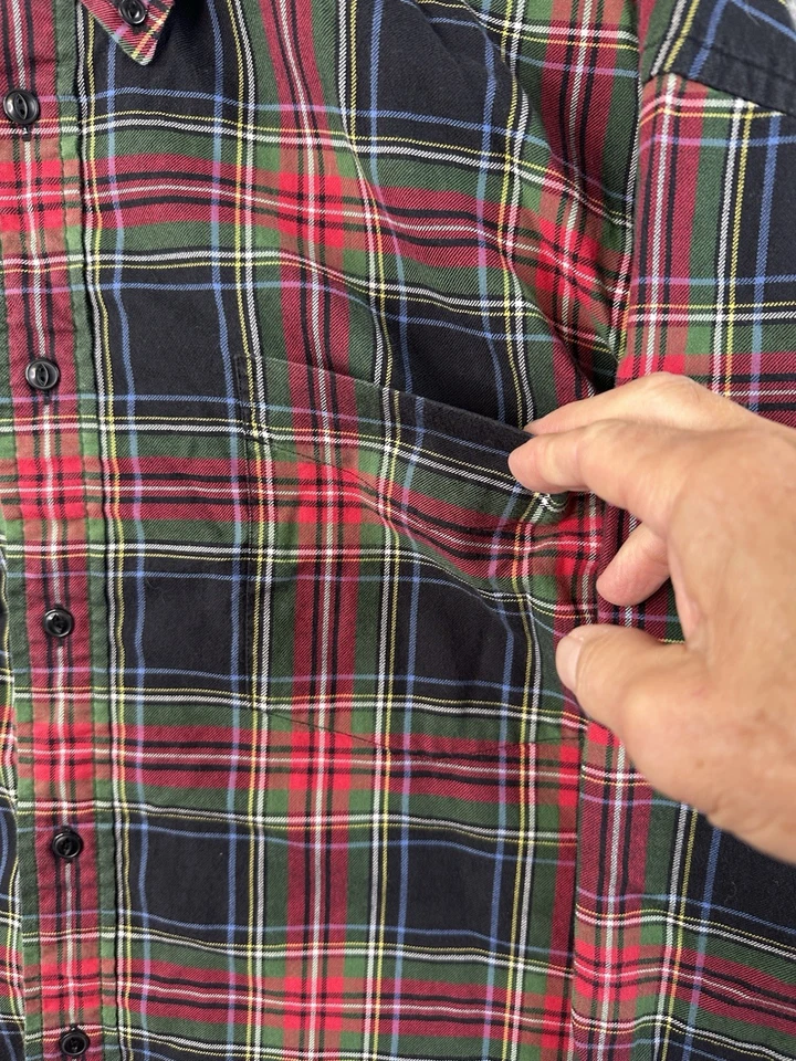 Camisa de franela Tommy Hilfiger para hombre 4XL roja verde azul L/S camisa suave con botones Foto 4 de 4