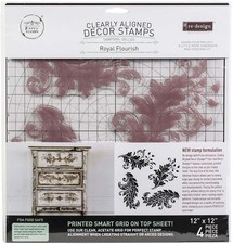 Prima Marketing Re-Design Decor Clear Cling Stamps 12X12 Royal Flourish
