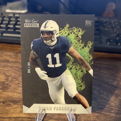 2021 Wild Card MATTE - Micah Parsons #MRHR-18 White-Green Flames /149 