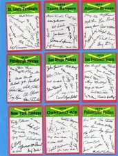 1974 Topps Baseball Red Team Checklist Cards Complete Set V.G. to EX