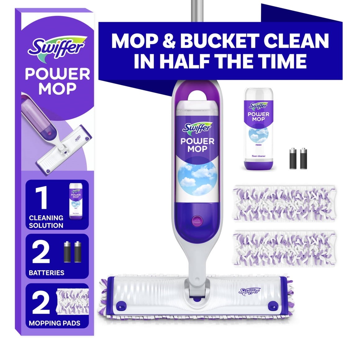 Spray Mop Bundle: 1 Device, 3 Mopping Solutions 25.3 oz, 7 Pad Refills