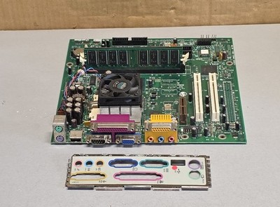 Emachines Cognac 115661 Intel 810 Motherboard w/ Celeron 900MHz CPU & IO Shield