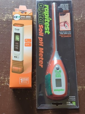 HM Digital PH-80S Hydrotester pH/Temperature Meter & Rapitest Digital Soil pH Te
