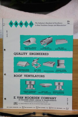 VANCO E Van Noorden E Compan Boston MA Duralite Skylight Brochure 1962 8p