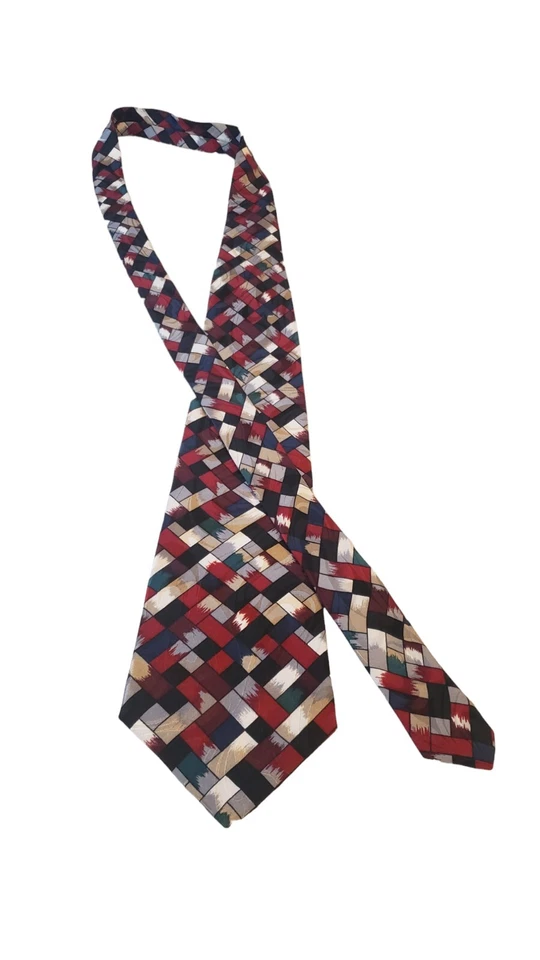 Corbata de lujo 100 % seda cuadrada multicolor nueva con etiquetas Monterey Bay de J. Blades & Co. Foto 4 de 4