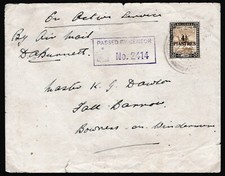 Sudan Cover 1941 WWII Censor No 2414 4,5P/5m Surcharge Postman Single Z3557