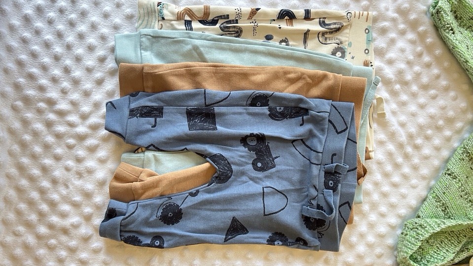 Baby Boy Clothes Bundle 36 months Sleepsuites Trousers Hand Knitted