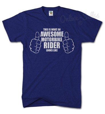 This Is What An Awesome Motorbike Rider Looks Like T-Shirt Herren Damen Top Geschenk
