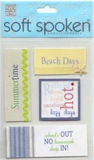 RARE! MAMBI Soft Spoken 3D stickers SUMMER Beach Theme 92824 Fast FREE Shipping!