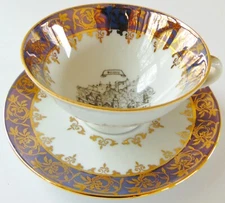 Vintage HB Wien Hassenpflug Porcelain Demitasse Cup & Saucer, "Salzburg"