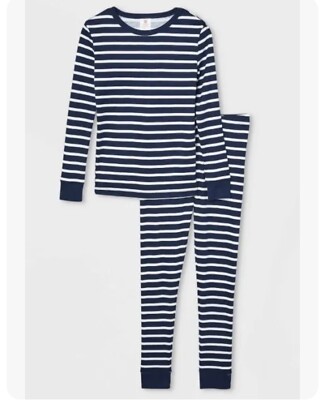 NWT Lot Of 6 Family Pajamas Kids Size 6 Navy And White Stripe 2