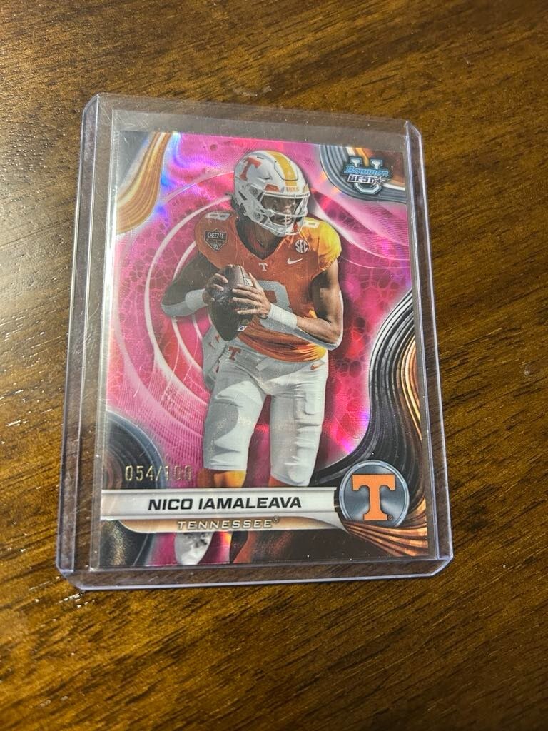2024 Bowman's Best University - Nico Iamaleava #90 Pink Lava Refractor /100 (RC)