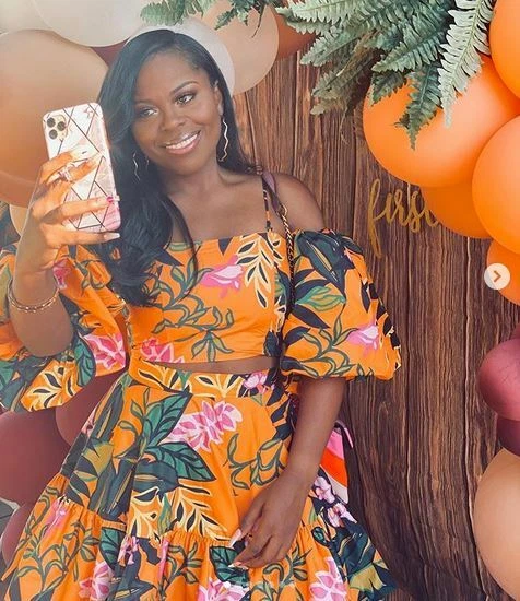 Orange skirt h&m top