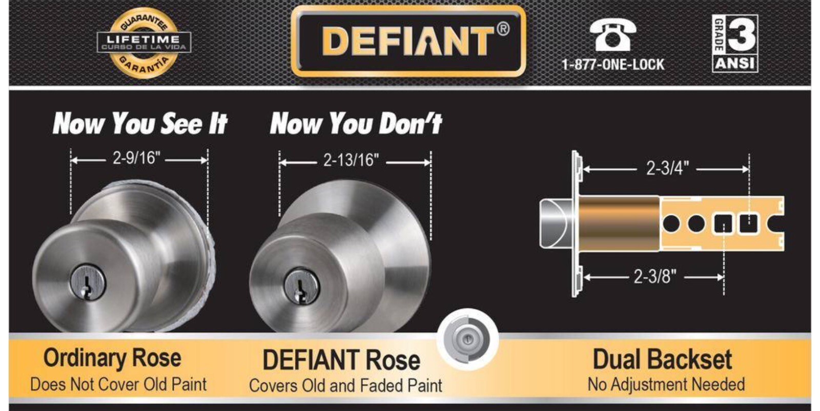 Defiant 32TGX210BD6 Hartford Satin Nickel Door Knob Contractor 6Pack
